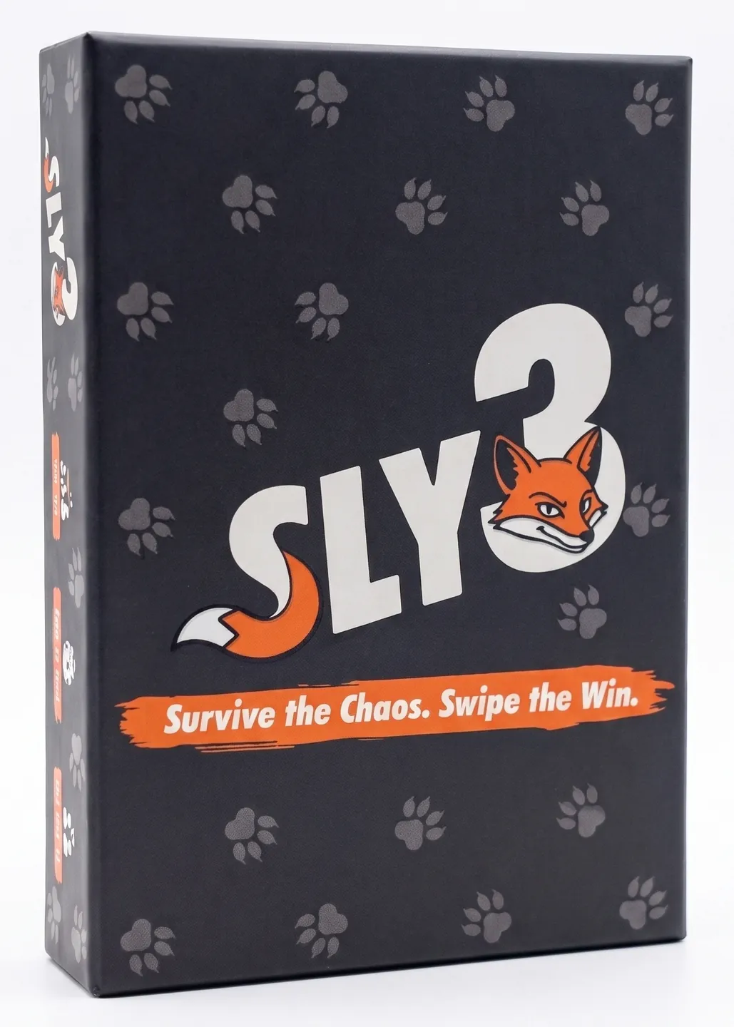 The Sly3 box standing on a white background